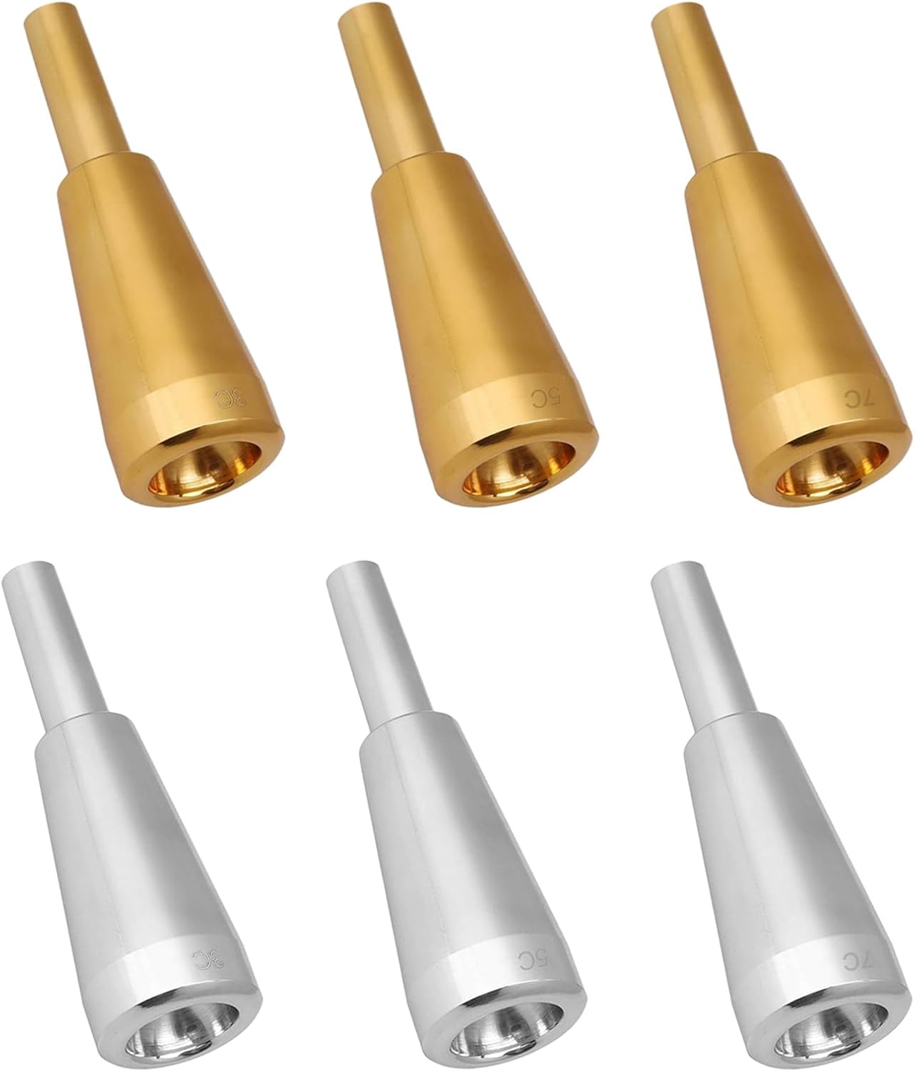 ステンレス鋼トランペットマウスピース小型トランペットノズルプロフェッショナル 3.0C/5C/7C メッキトランペットマウスピースト
