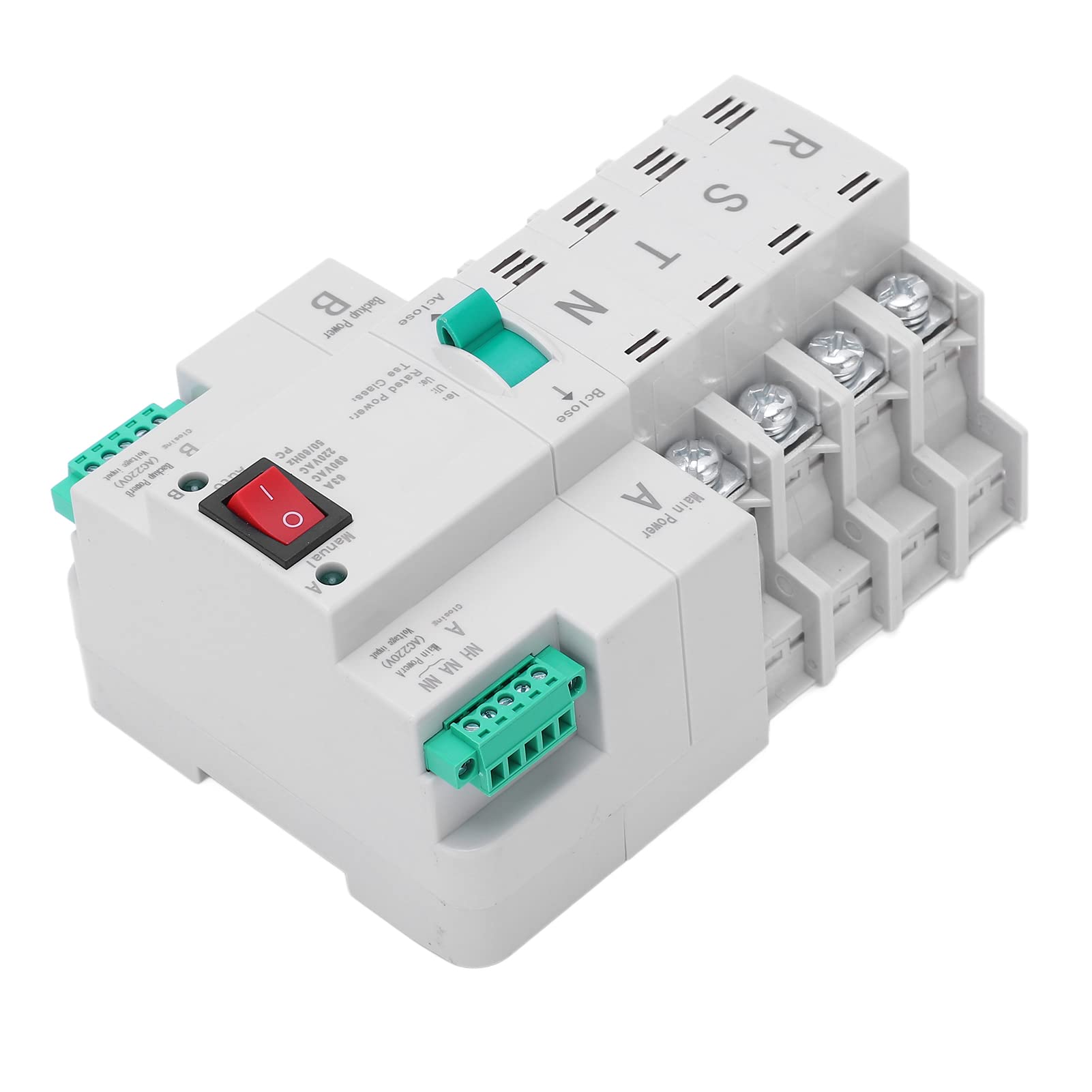 Ubersweet® Dual Power Automatic Transfer Switch, 4P DIN Rail Type Power Transfer Switch Silver Contact PC Shell Stable AC 220V for Factory (100A) (B0CG5MWBRR) Amazon Price History, Amazon Price Tracker