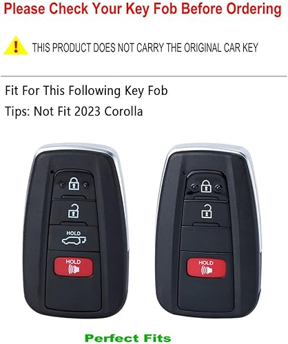 Miniatura 2 de Funda de cuero para llavero Toyota con llavero, funda protectora de cuero compatible con Rav4 Highlander Camry Corolla Avalon C-Hr Prius 2018 - 2024