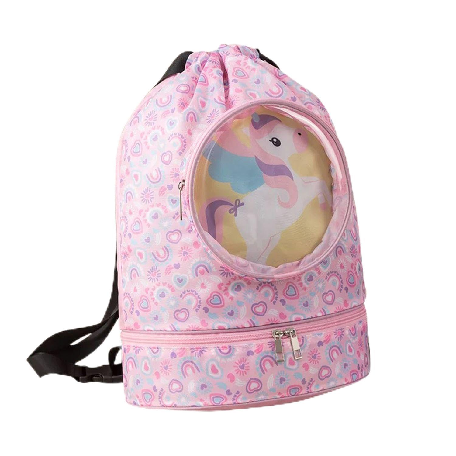 Borsa per Separazione Umido E Asciutto da 1 Pezzo, Borsa Carina per Ragazze, Zaino per Ragazze, Borsa da Palestra, Borsa Impermeabile, Borsa per Bambini, Zaino da Balletto