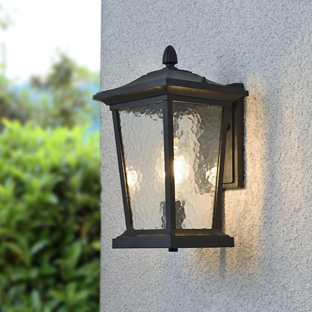 Lampa Ogrodowa,Lampy Wodoodporna Zewnętrzna Lampa Ścienna Aluminiowa Zewnętrzna Lampa Ścienna E27 Ogrodowa Lampa Ścienna Na Balkon, Ścieżkę, Podwórko, Patio Oprawa Ogrodowa(A)