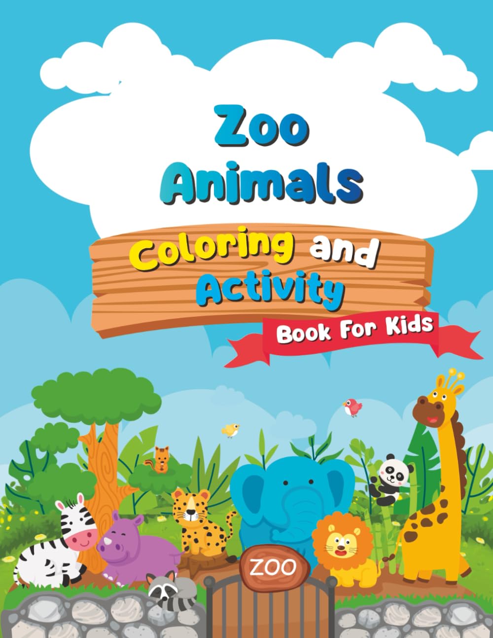 Zoo Animals: Color, Trace & Learn Activity Book for Kids: Fun Coloring, Tracing, Drawing, Matching, Food Choices & Color by Number Activities for Preschool and Kindergarten