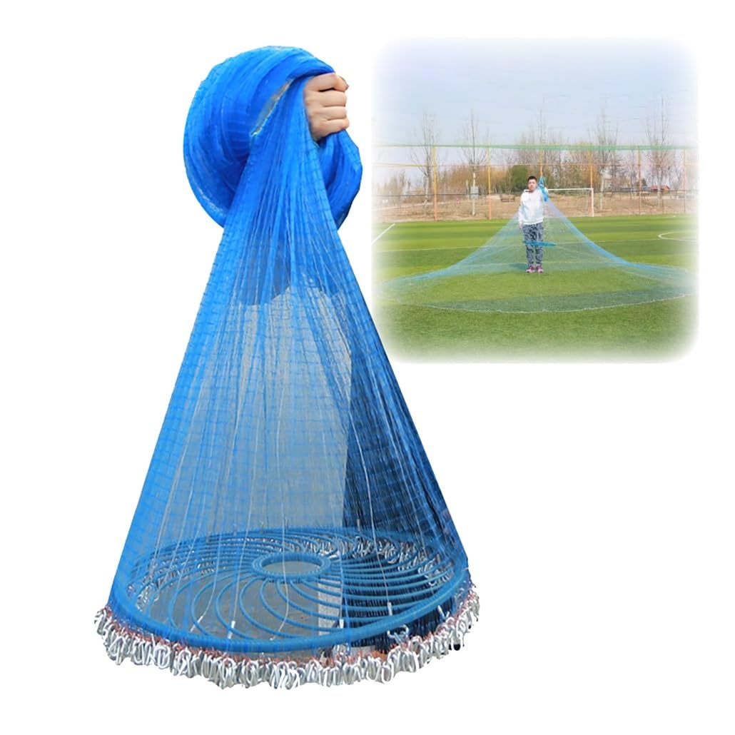 Filet de pêche à lancer à la main robuste en nylon bleu toutes dimensions - 8