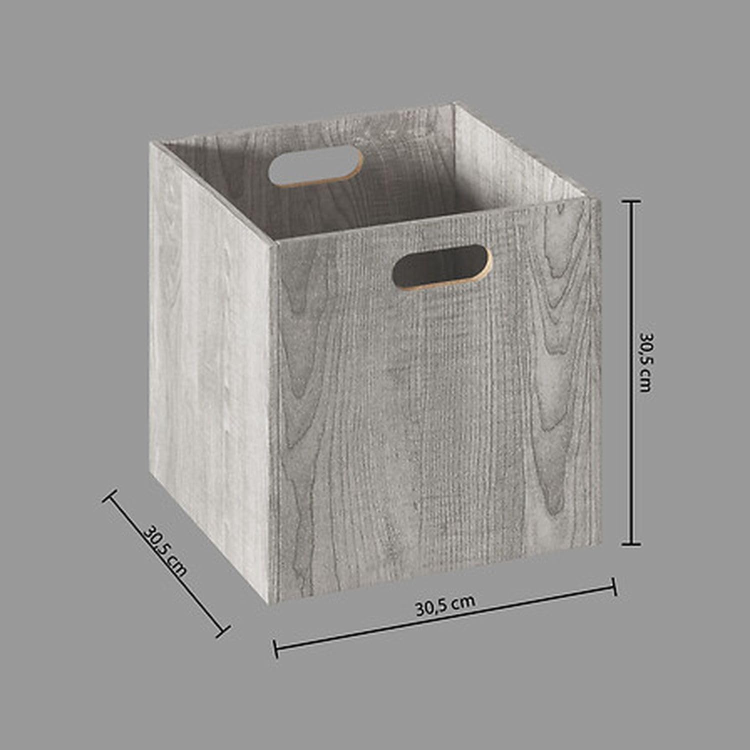 Toilinux.com – Juego de 6 cajas de almacenamiento de madera Mix n' modul – 30 x 30 cm – Color roble gris