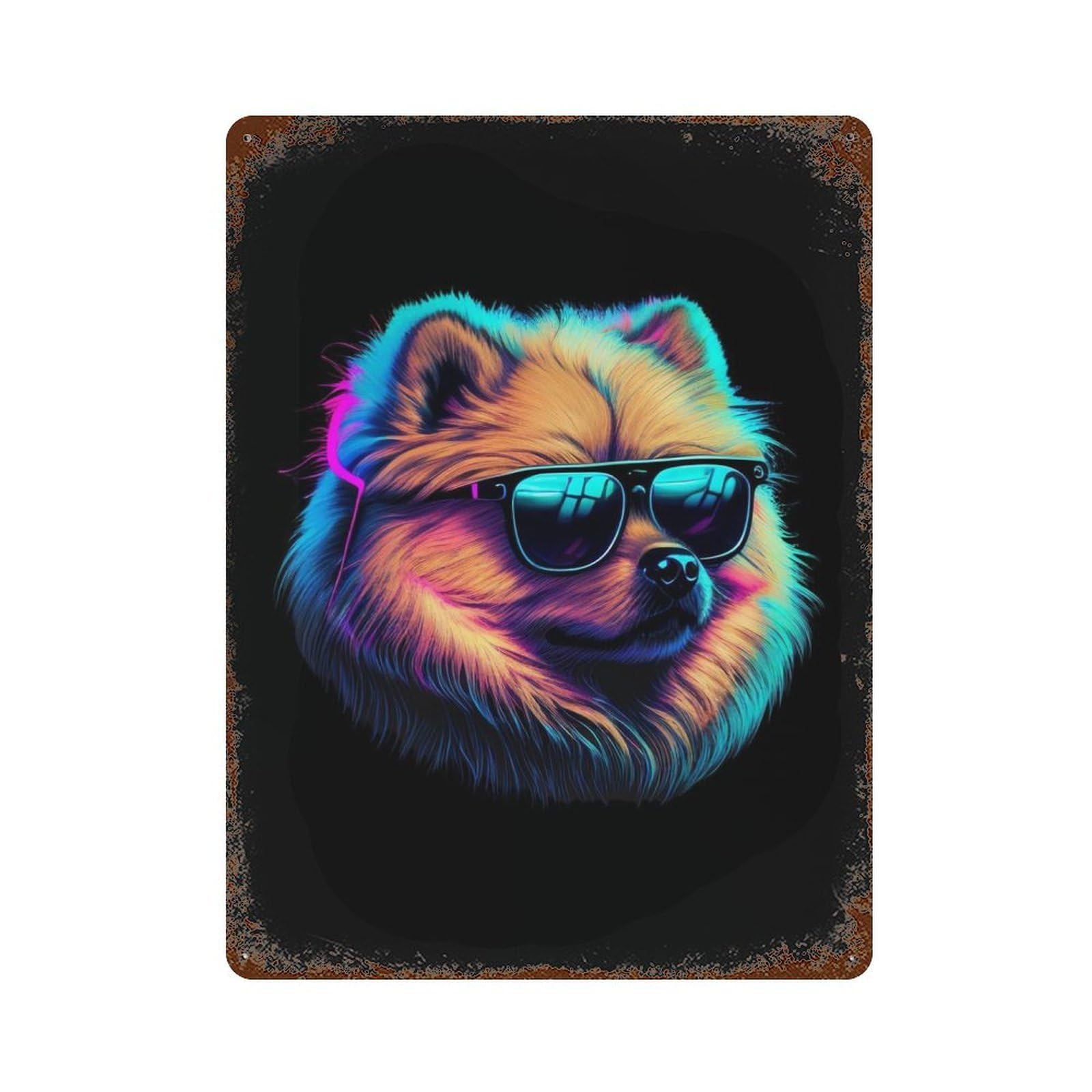 Decorative Tin Sign Chow Chow 15.7"x11.8", Novelty Wall Decor for Shed, Workshop And Garage Wall Decor