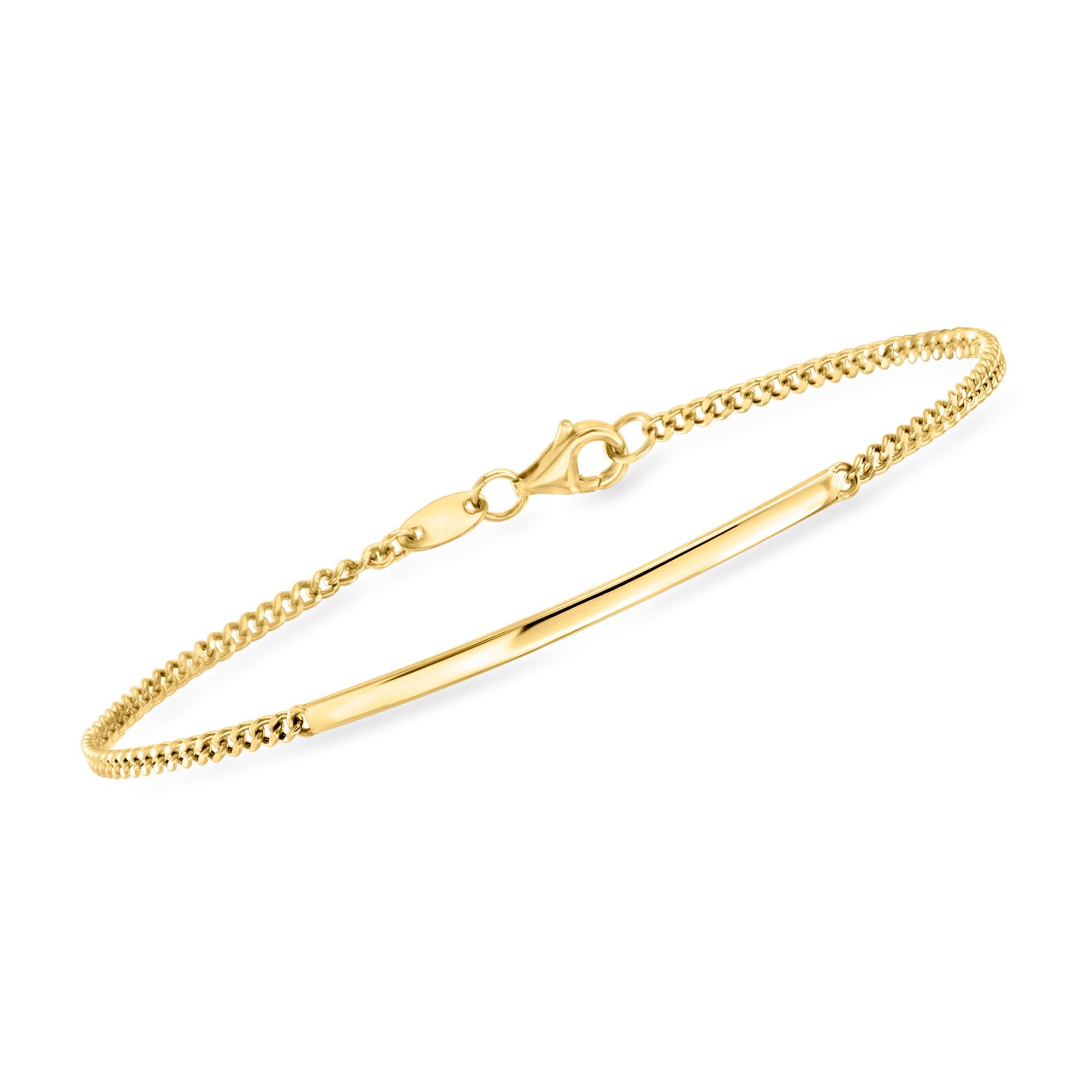 Ross-Simons 10kt Yellow Gold Curb-Link Bar Bracelet