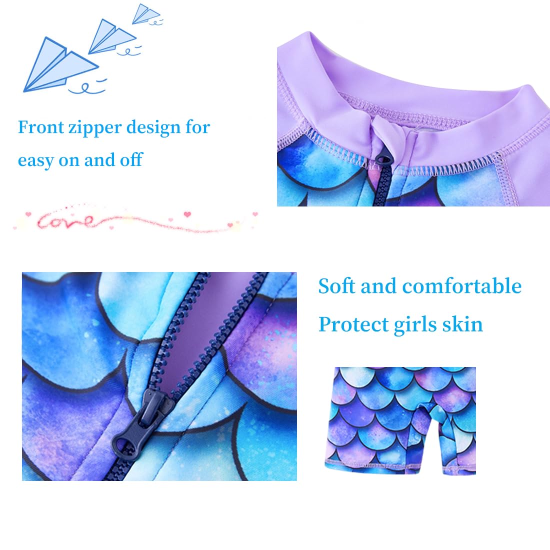UMELOK Costume da bagno intero a maniche lunghe con protezione UV