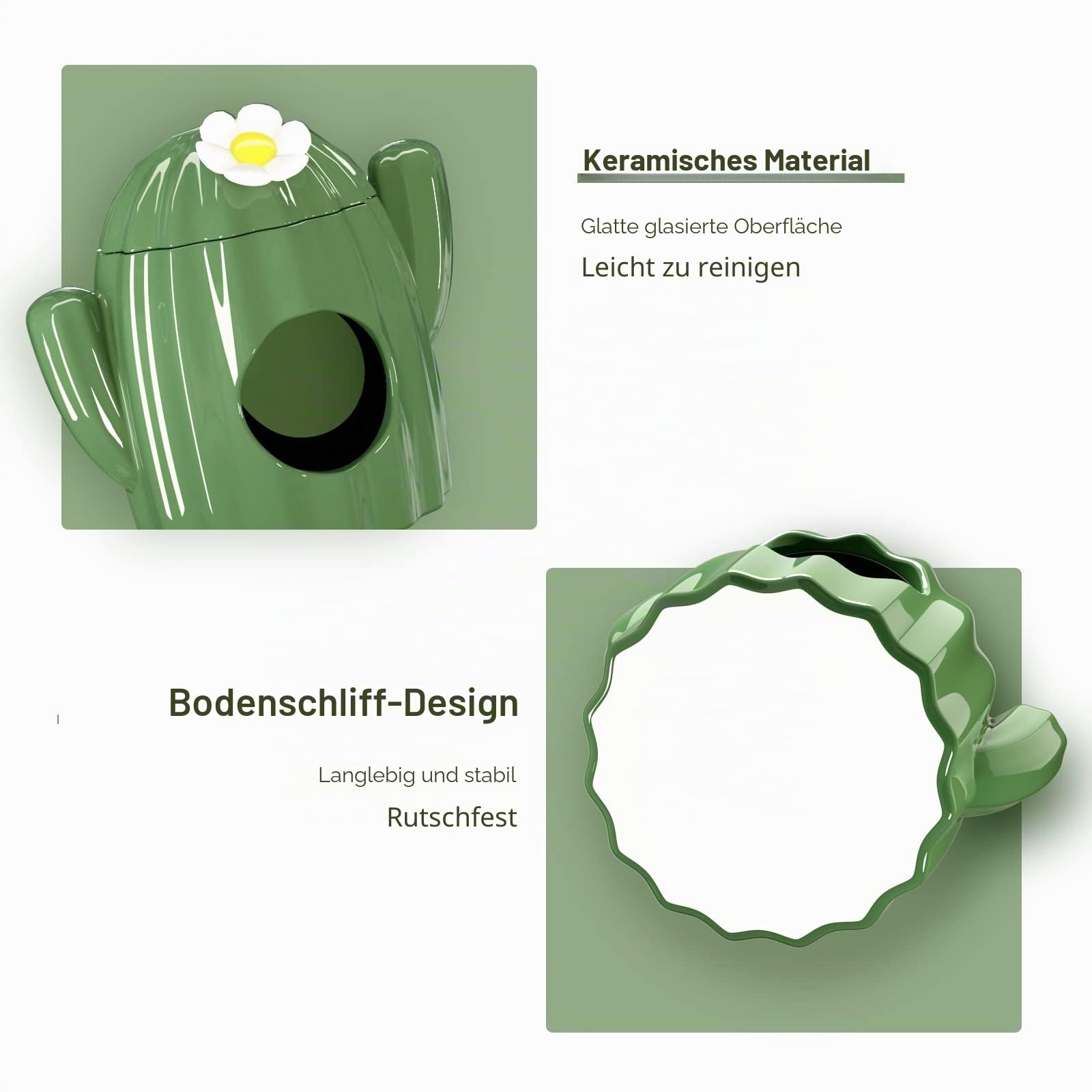 BUCATSTATE Keramikhaus für Hamster, Kaubares Versteck Tunnel in Kaktusform Großen Eingängen, Kühles Bett, ideal für den Sommer per Chinchilla, Ratte, Mäuse, Rennmäuse (L)