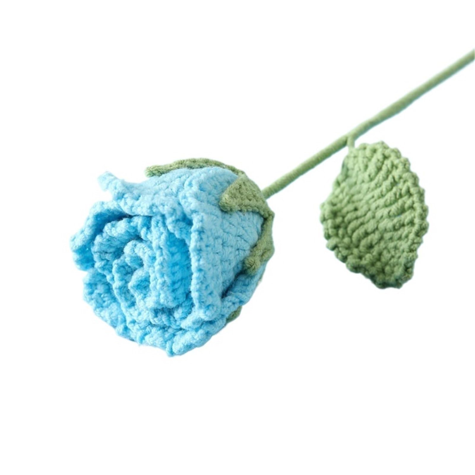 ENWWCH Wedding Crochet Bouquet Creative Knitted Rose Flower Praty Home Decor For Home(Color2)