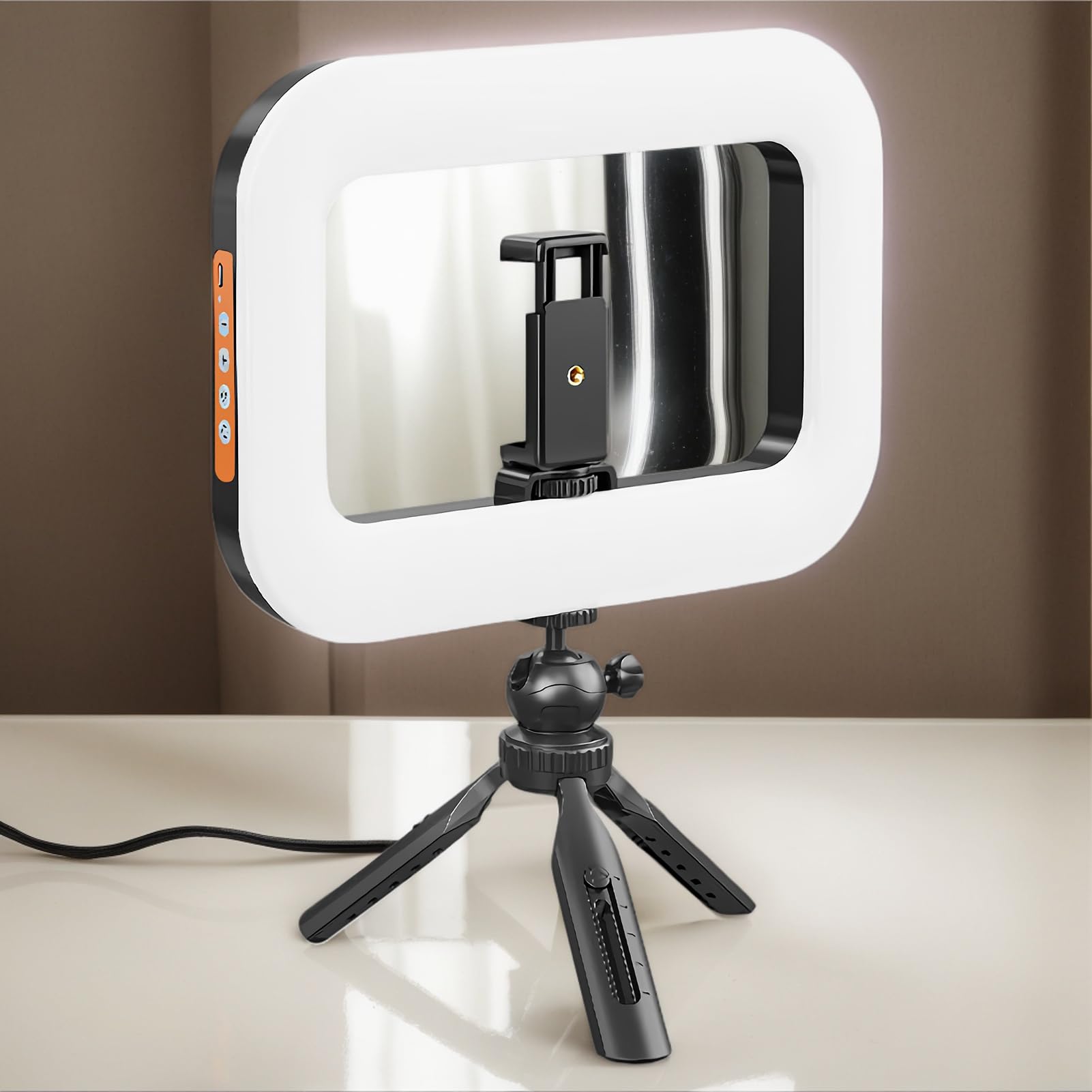 Selfie Stick Treppiede Con Luce Supporto Regolabile Estensibile Leggero Per | Ring Light Ricaricabile Con Treppiede Da Selfie Per Live Streaming Registrazione Video Fotografia Trucco Viag