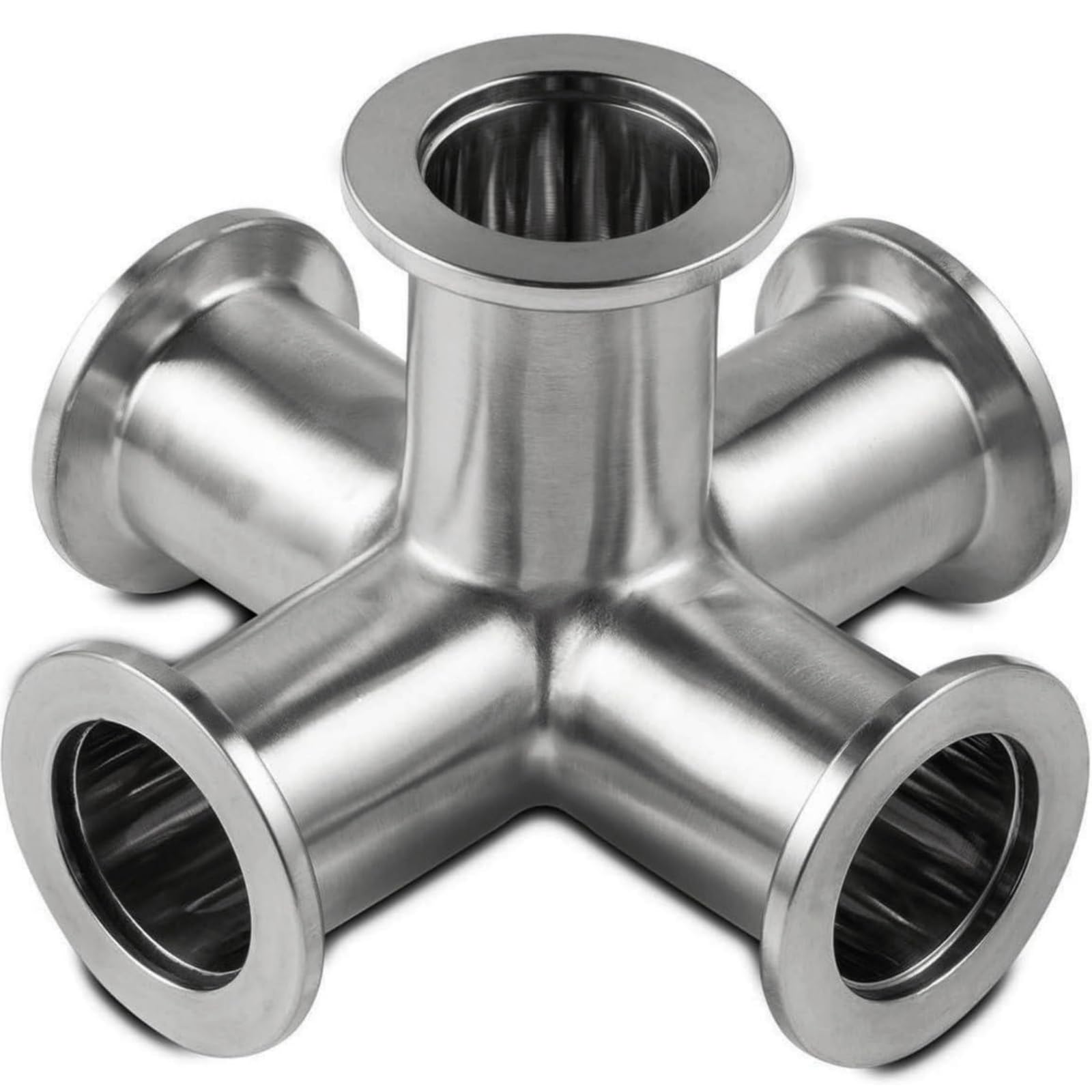 Accesorios de vacío cruzados de 5 vías, brida ISO-KF NW-40, adaptador de acero inoxidable 304 para bombas y sistemas de vacío, conexión duradera y fiable