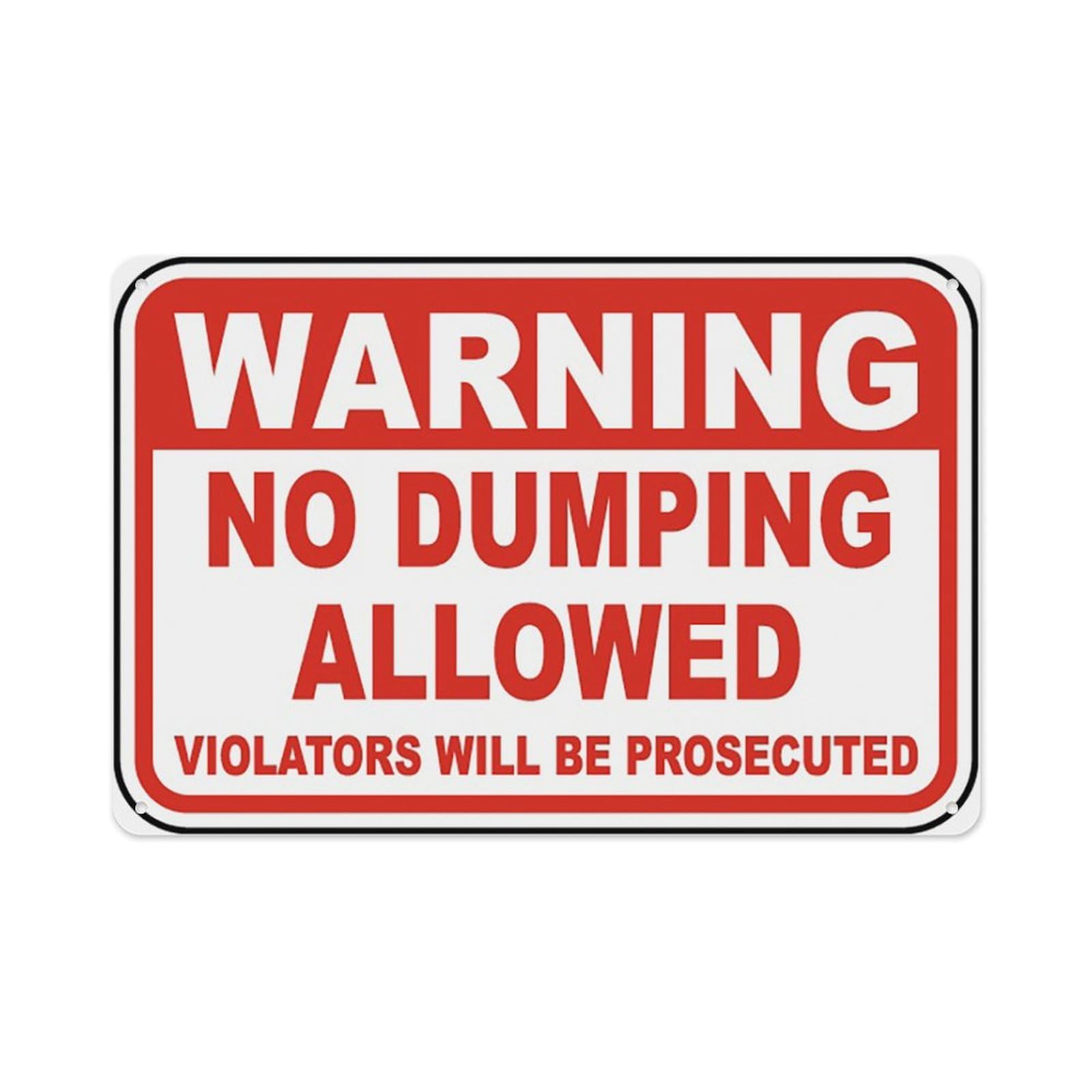 peiyeety Warning No Dumping Allowed Sign Aluminum Tin Warning Signs For Home Outdoor Garden 12X16 Inches
