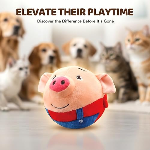 Miniatura 6 de Juguetes interactivos para perros, pelota chirriante activa para perros con sonido parlante, juguete de peluche lavable recargable (2 unidades)