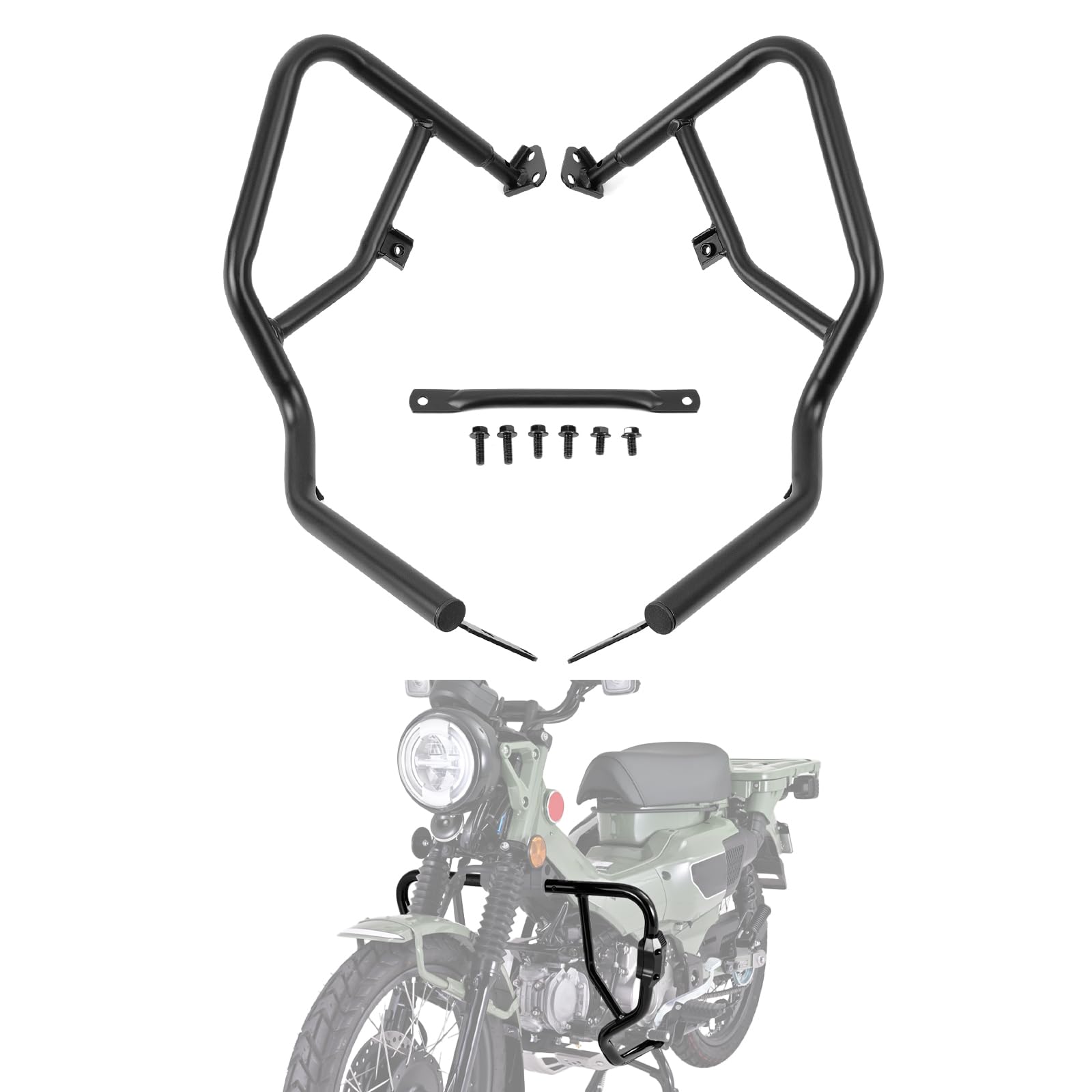 Osłona silnika CT 125 do ochrony silnika Highway, pałąk zabezpieczający przed upadkiem kompatybilny z Honda CT125 Trail Hunter Cub 125 Trail125 2020 2021 2022 2023 2024 2025