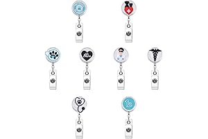 8 PCS Vet Tech Badge Reels: Express Your Love for Animals While Maintaining Professionalism