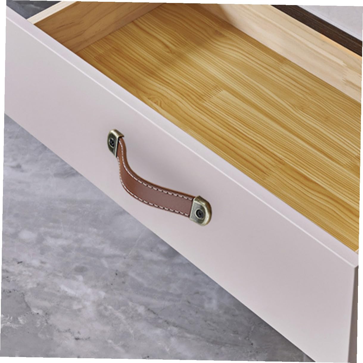 SHOWERORO Tiradores de Cuero para Armario Marrón, 6 Piezas, 160 Mm