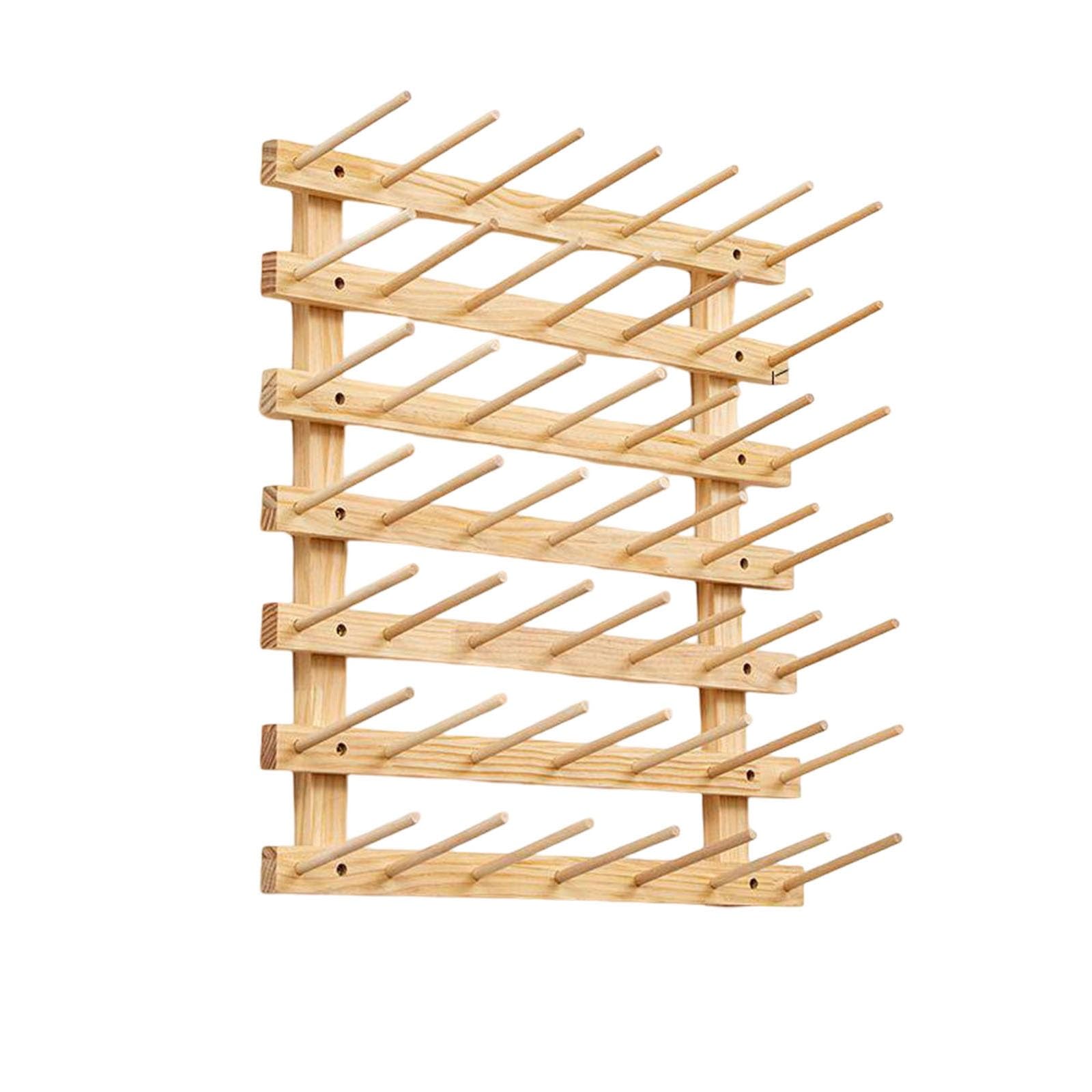 Wandmontierter Garnhalter aus Holz – Organizer für Nähgarne | Ordentliche Aufbewahrung und schneller Zugriff auf Näh-, Flecht- und Spezialgarne(50*50cm)