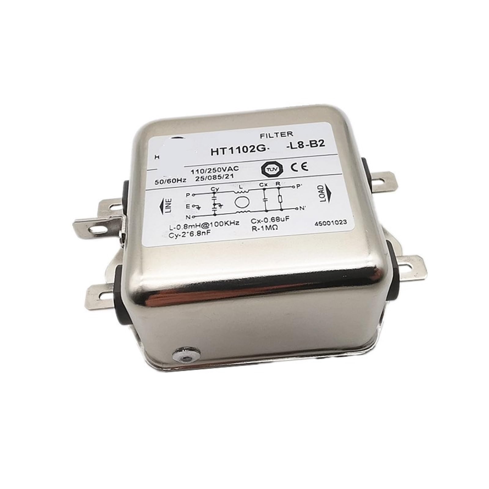 Purification d'alimentation HT1102G-10-L8-B2 filtre anti-parasite performant pour l'audio