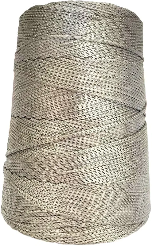 Fio nautico 500g 3mm 500m cores Linha Rabo rato bolsa corda cordão polipropileno croche trico cone (Cinza)