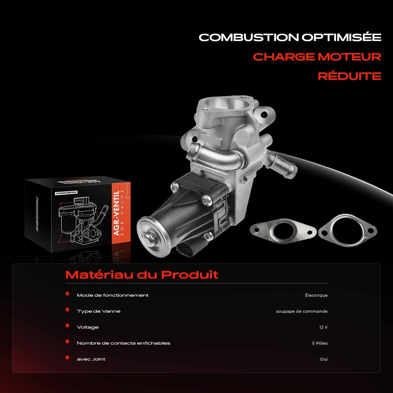 Frankberg Vanne EGR (recirculation des gaz d'échappement) | BK2Q9D475CC; Compatible avec: Bus Transit V363 FAD FBD, Boîte de transit FA, Boîte de transport personnalisée V362