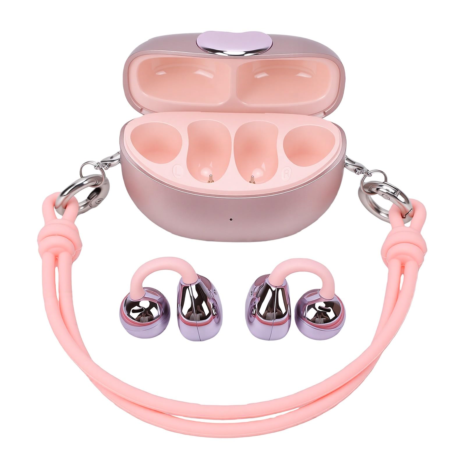 Bewinner Écouteurs Bluetooth à Clipser, 8 Modes de Traduction (Pink)