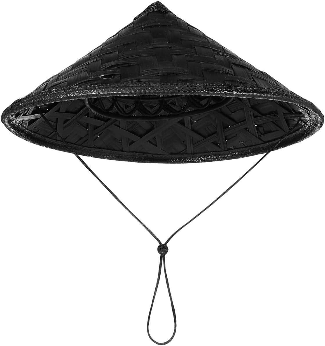 Baluue Bamboo Hat for Ninja Cosplay and Summer Activities Lightweight Hat for Outdoor Events and Photography Props Black