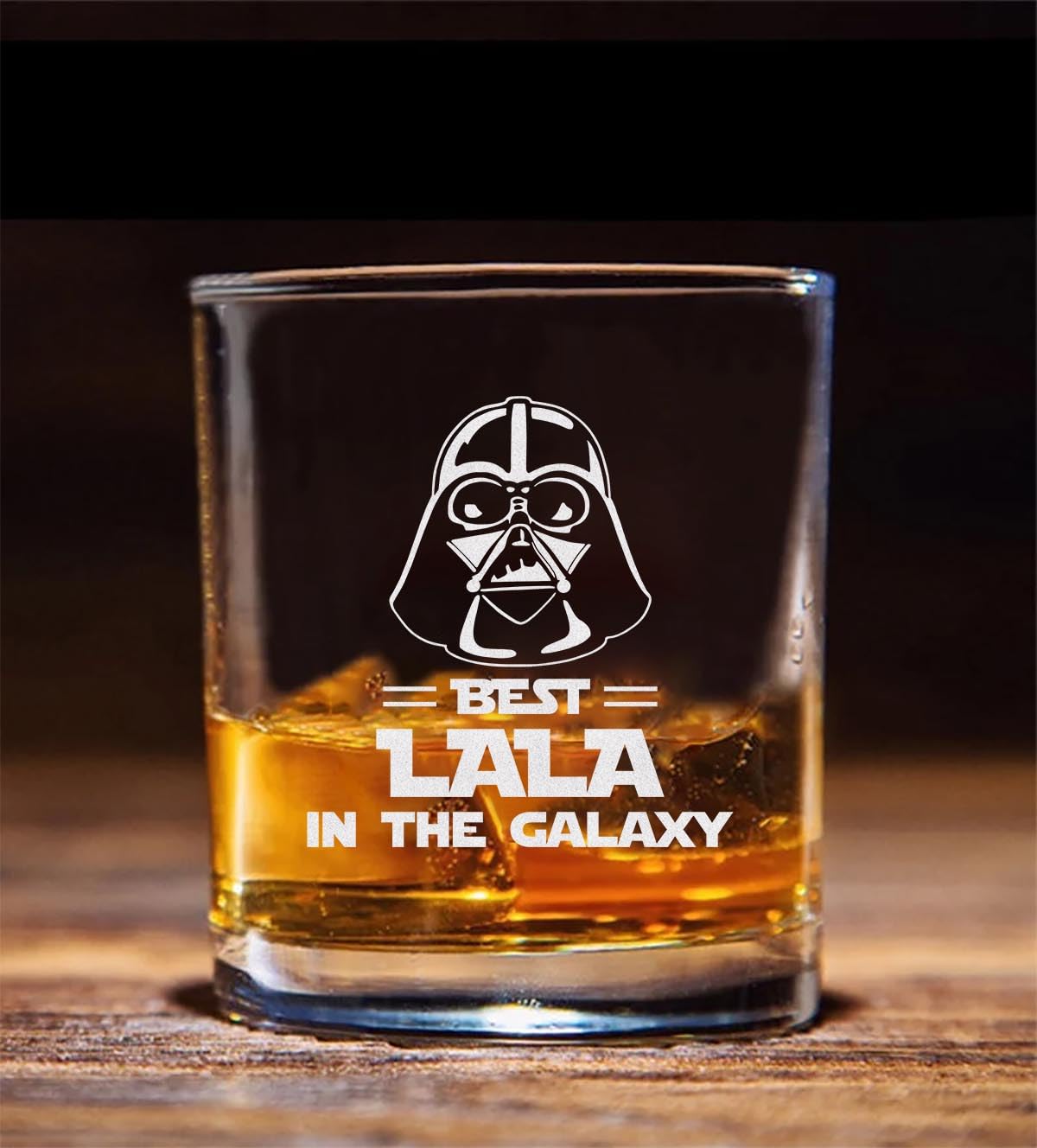 QPTADesignGift Best Lala In The Galaxy Whiskey Glass - Star Wars Gift - Darth Vader - Lala Whiskey Glass - Father's Day - Birthday Gift For Dad - Uncle - Grandpa From Daughter Son Wife