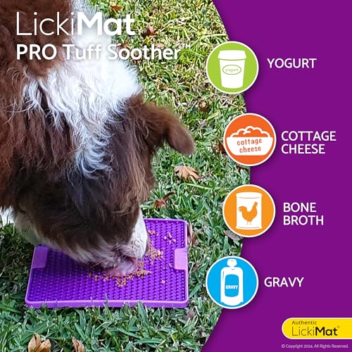 LickiMat PRO Tuff Schnuller für Hunde, robuste Leckmatte für Hunde, beruhigend, Alternative zu Puzzle-Spielzeug und Slow Feeder-Schüsseln, perfekt für Erdnussbutter, Joghurt, gesunde Leckereien und