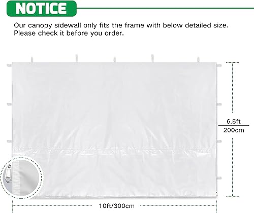 Miniatura 3 de Paredes laterales de tienda de campaña instantáneas para toldo desplegable de 10 x 10 pulgadas, impermeable 210D, 4 paredes laterales con puertas,