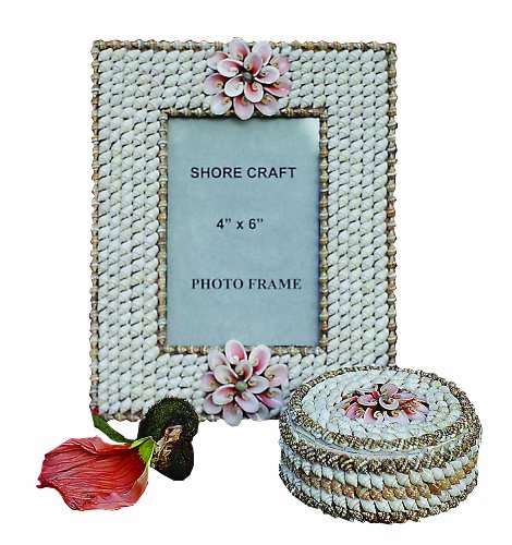 Creative Co-Op Da2434 Chateau Shell Photo Frame, 4 By 6-Inch #TOP15