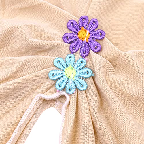 Suillty Kids Girls One Piece Muslim Hijab Scarf Floral Lace Hear Wrap Islamic Full Head Scarf Shawls4