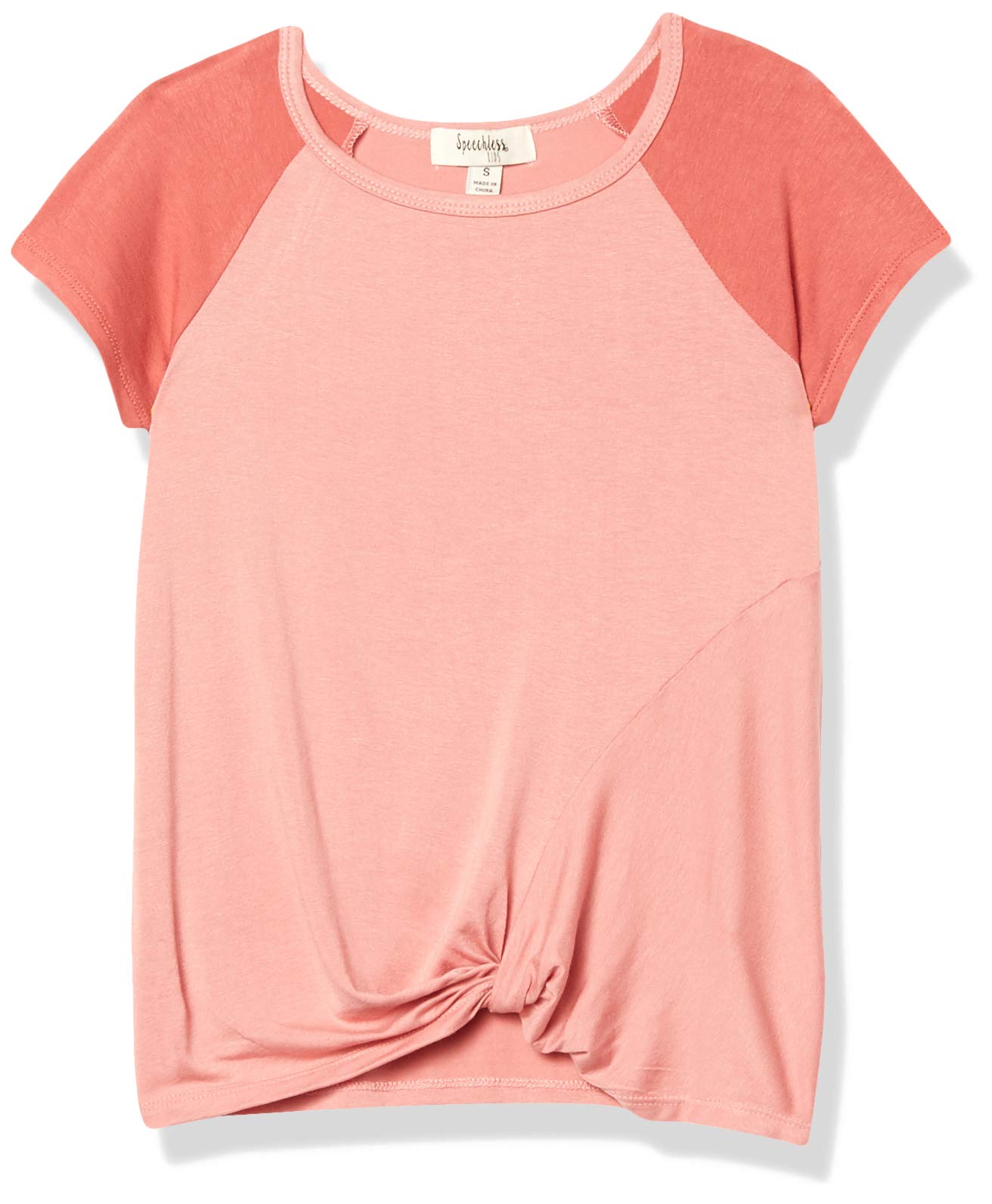 Speechless Girls' Twist Front Short Sleeve Tee