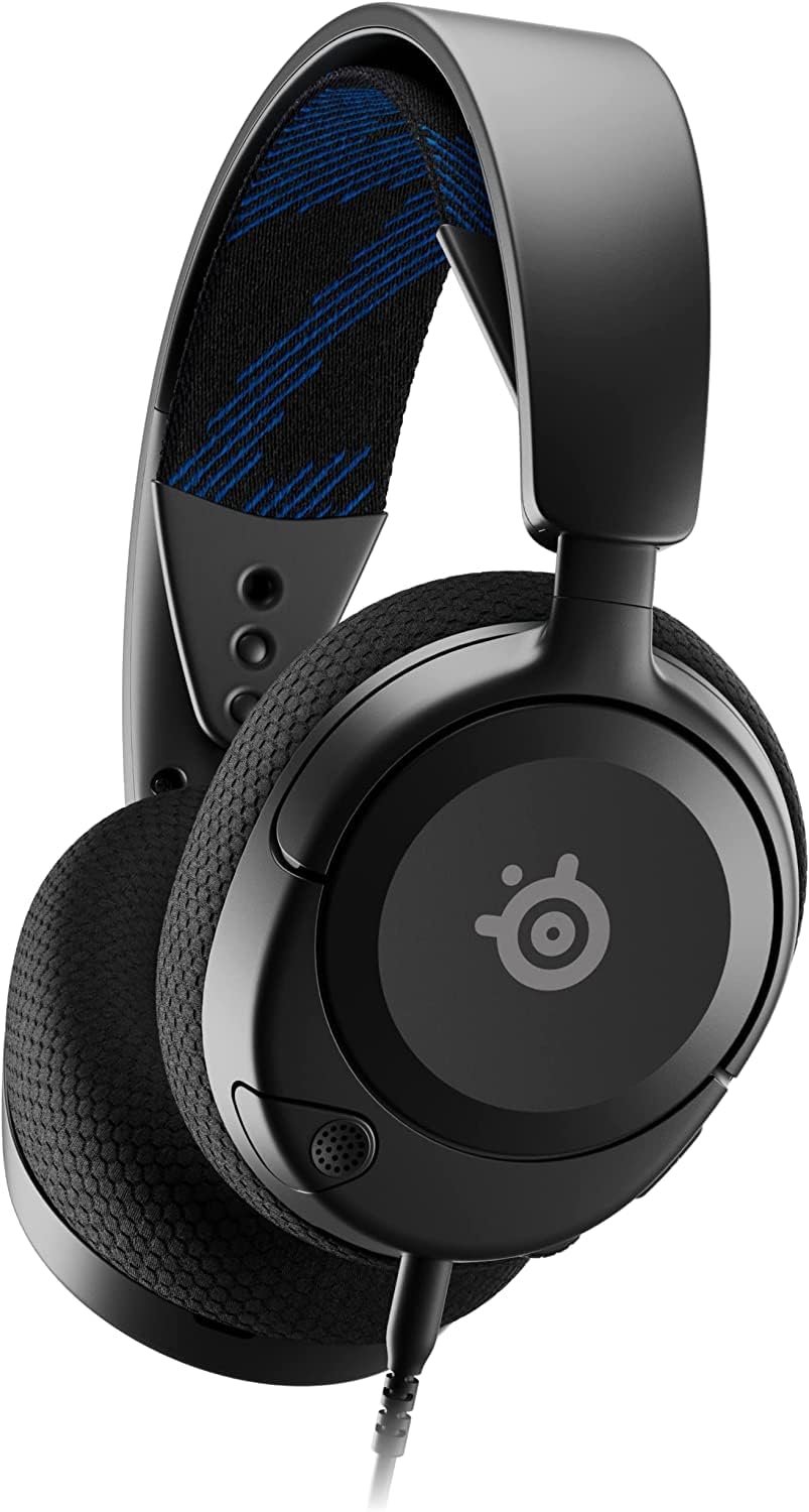 SteelSeries Arctis Nova 1P for PlayStation - PS5 Gaming Headset - Hi-Fi Drivers - 360° Spatial Audio - AirWeave Memory Foam Ear Cushions - Lightweight - Also compatible with PC, Xbox, Switch - Black