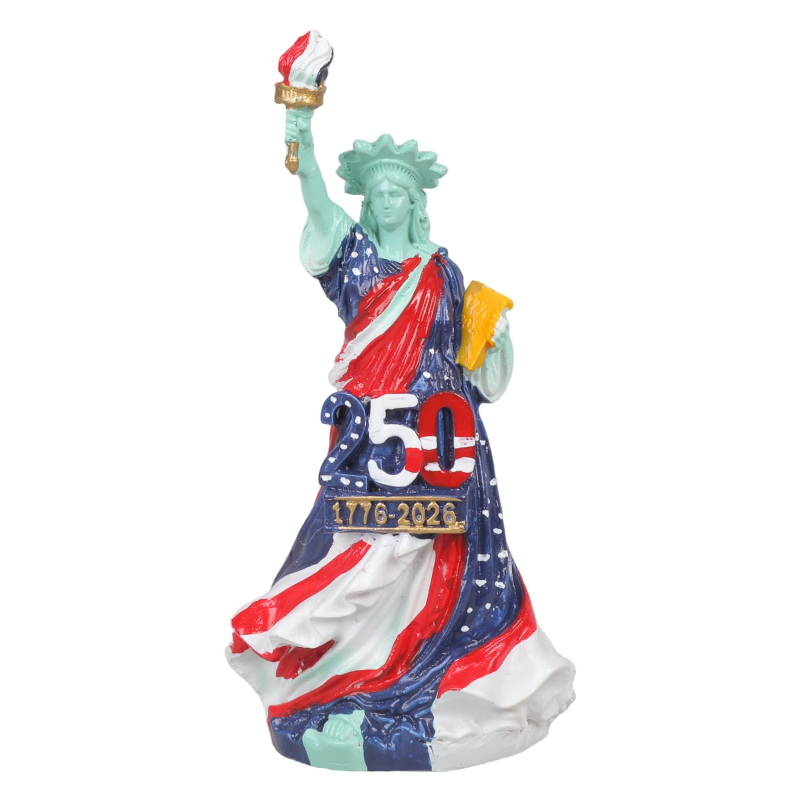 hogtnd Liberties America Flag Statue Miniature 250th Anniversary Statue for Patriotic Decor Enthusiast Home Office Memorial Decoration