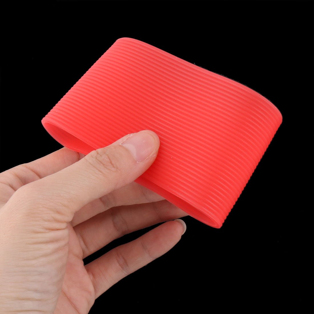 Sourcingmap Silicone Outdoor Round Nonskid Water Bottle Mug Cup Sleeve Cover 6.5cm Dia Red - Image 3