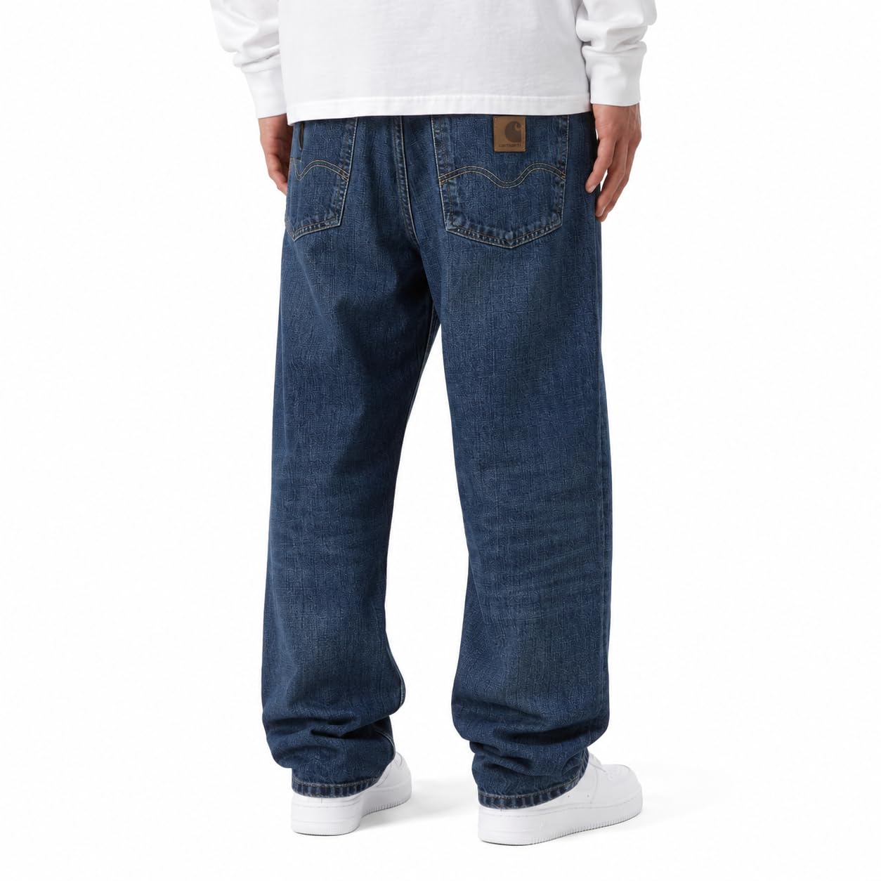 Carhartt WIP Men's Marlow Pant Edgewood Blue Denim Dark Used Wash