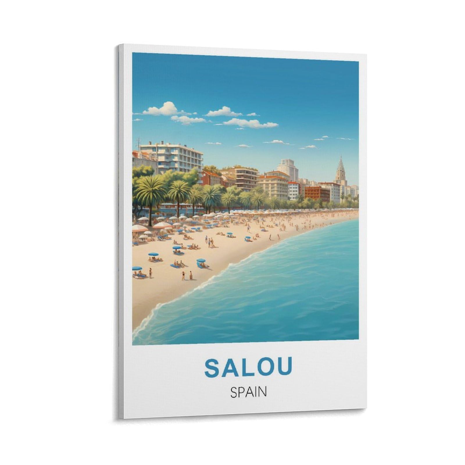 LNMNJESG Salou Spain Vintage Travel Posters 08x12inch(20x30cm) Canvas Painting Wall Art, Wall Decor Pictures Prints for Living Room Bedroom