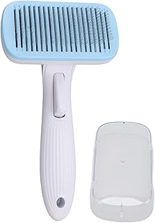 Luqeeg Pet Self Cleaning Slicker Brush, Multifunction Cat Hair Removal Comb, Fast Hair Removal Pet Massage Shedding Brush with Comfortable Grip for Short and Haired Puppy (Steel Wire Blue)