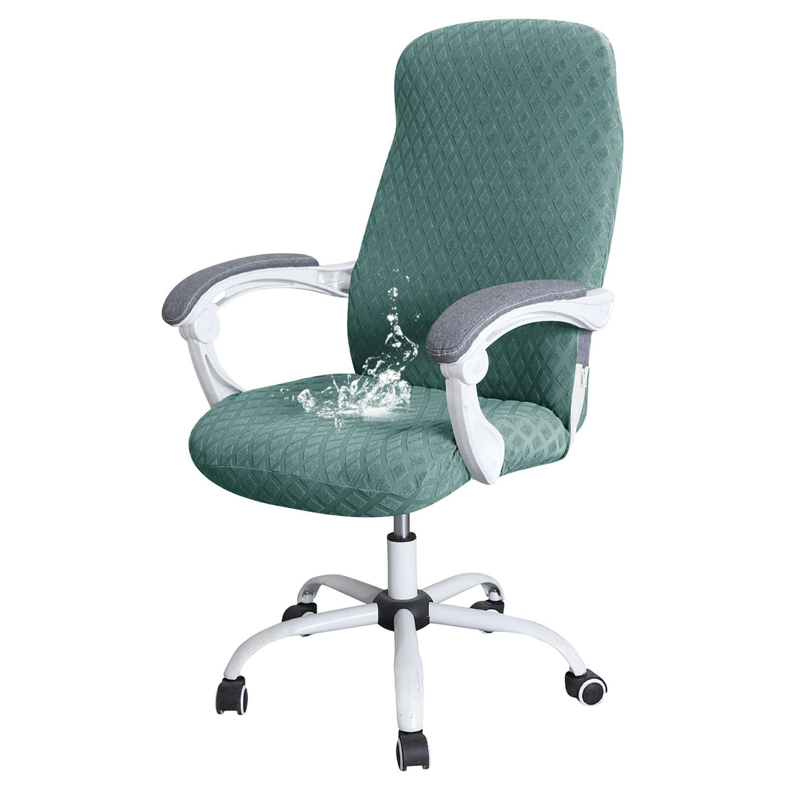 Coprisedia da ufficio impermeabile, elastico, lavabile, con lacci e cerniera, per sedie da ufficio piccole, colore verde, resistente ed elegante
