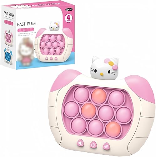 Bookuape Juego de empuje de velocidad para niños y adultos, juego de mano con luz pop (rosa)