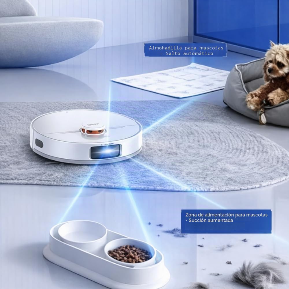 JONR T5 Pro Gen 2 15000Pa Robot aspirador con función de limpieza, potencia de succión (actualización de T5 Pro) con secado al aire caliente, cepillo lateral antienredos, prevención de obstáculos