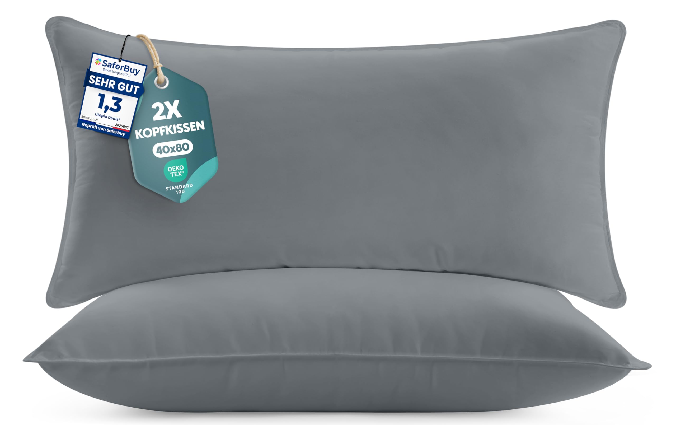 Utopia Bedding KopfKissen, Schlafkissen, Atmungsaktiv et Weich Kissen