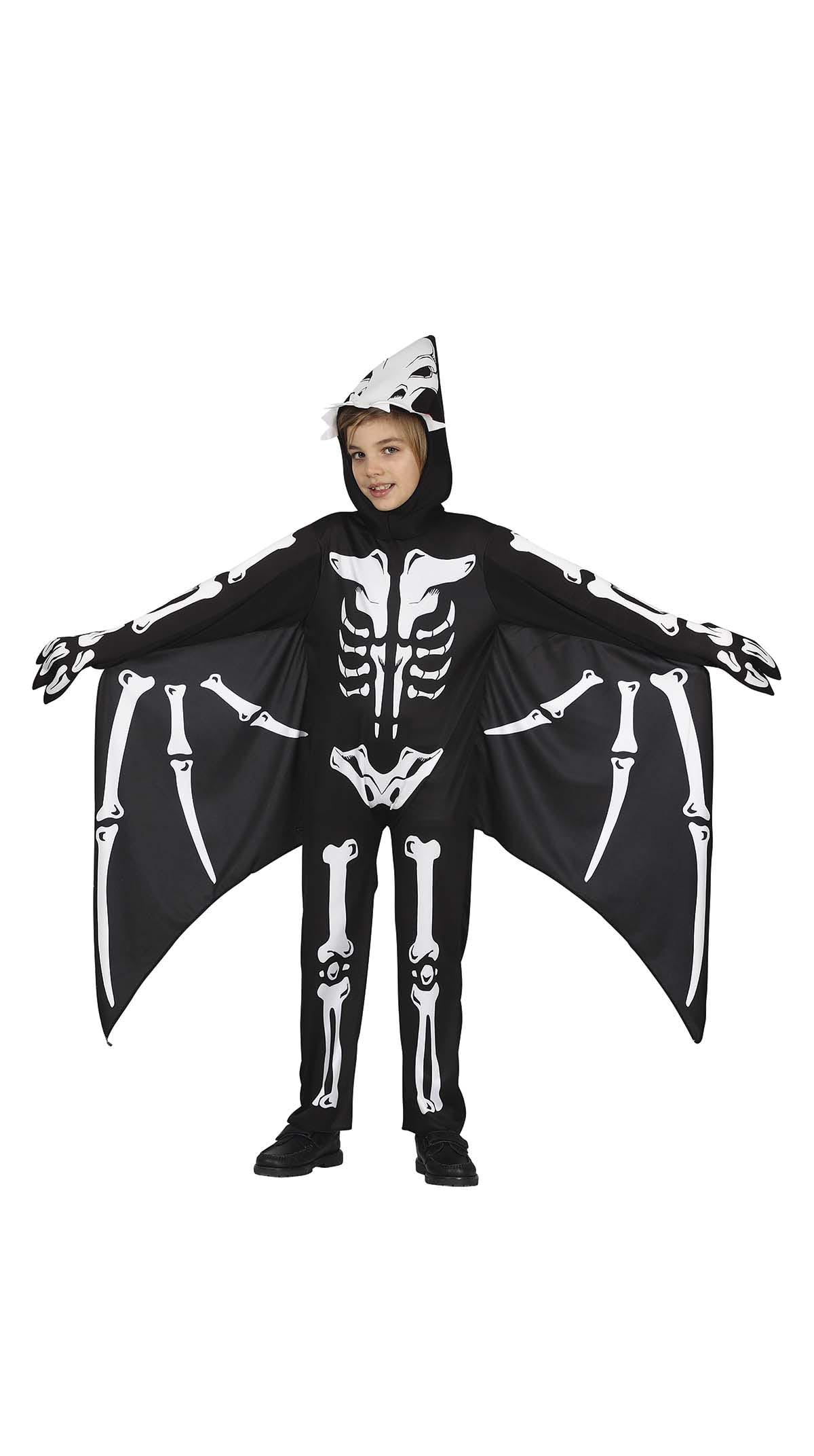 FIESTAS GUIRCA Flying Dinosaur Skeleton Fancy Dress Pterodactyl Costume for Kids 5-6 Years