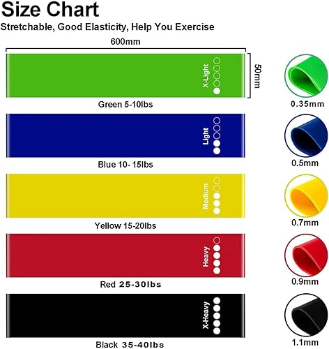 Miniatura 2 de Bandas de ejercicio de resistencia, bandas de resistencia para fitness en casa, estiramiento, entrenamiento de fuerza, terapia física, bandas Varios