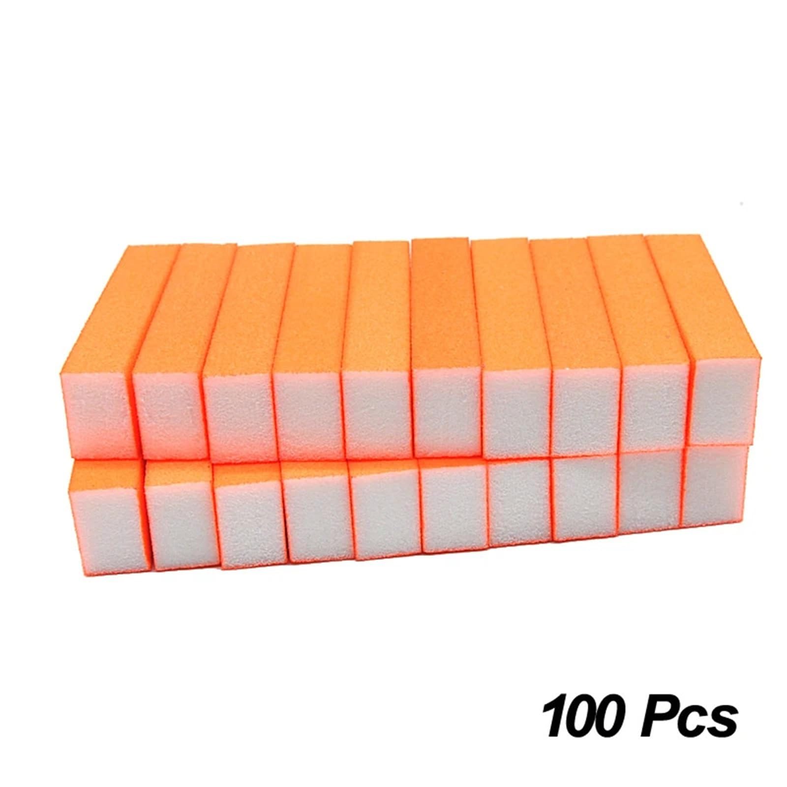 50/100 szt. Gąbka Pilnik do paznokci Blok polerujący Szlifowanie Profesjonalny odtłuszczacz do paznokci Narzędzia Pedicure Manicure(100 Pcs Neon Orange)