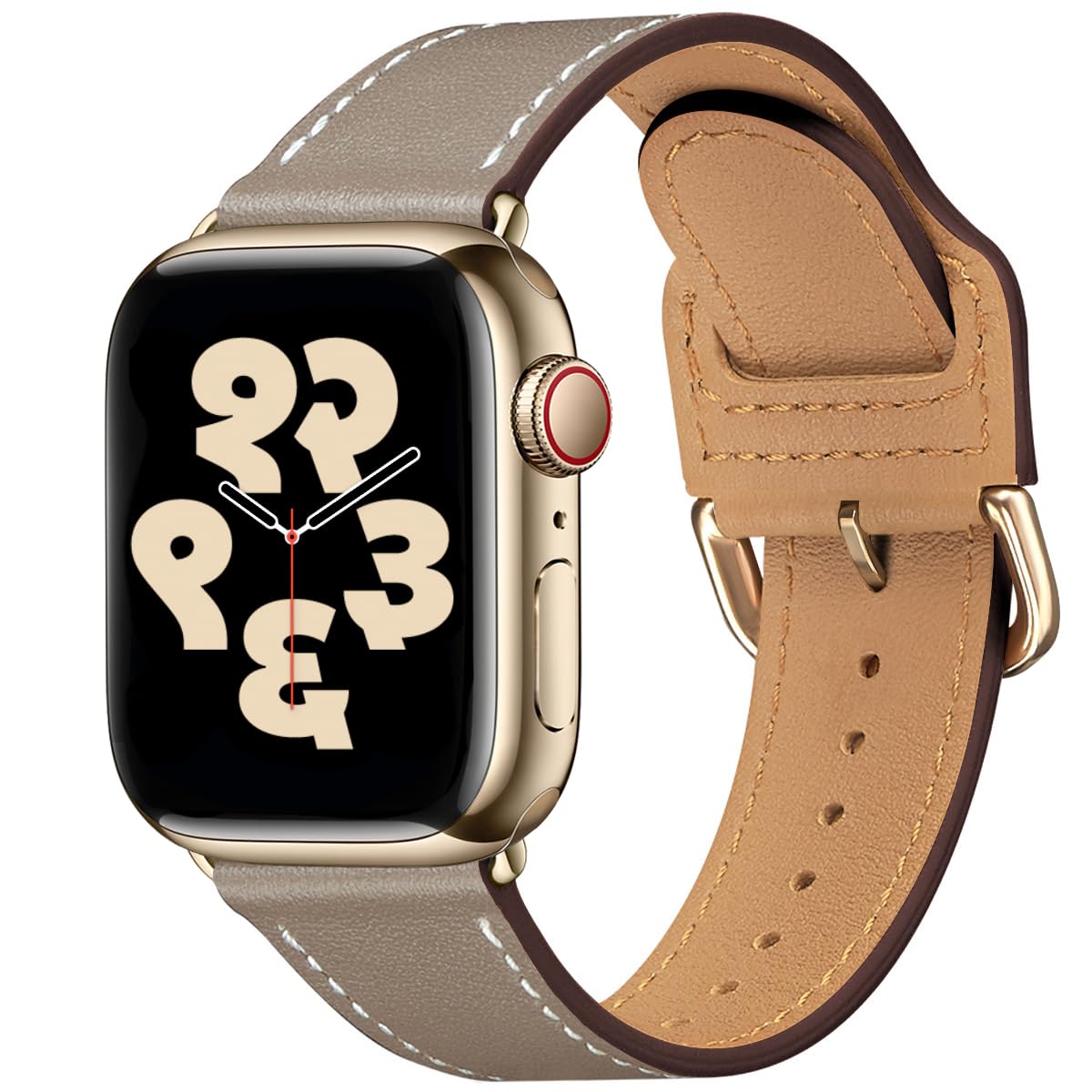 LOVLEOP Apple Watch Band, Leather Compatible, Apple Watch Band, Women's, Men's, Genuine Leather, 42mm, 41mm, 40mm, 38mm, 44mm, 45mm, 46mm, 49mm, Replacement for iWatch Ultra 3 2, Ultra SE3, 2, SE Seri