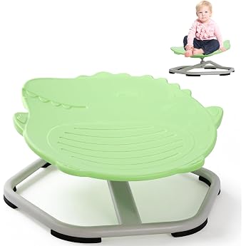 Carousel Childrens Swivel Chair Sensory Swivel Chair for Autism Training Physical Coordination and Balance 360  Rotating Seat Play Equipment Sensory Toy for Boys and Girls Green