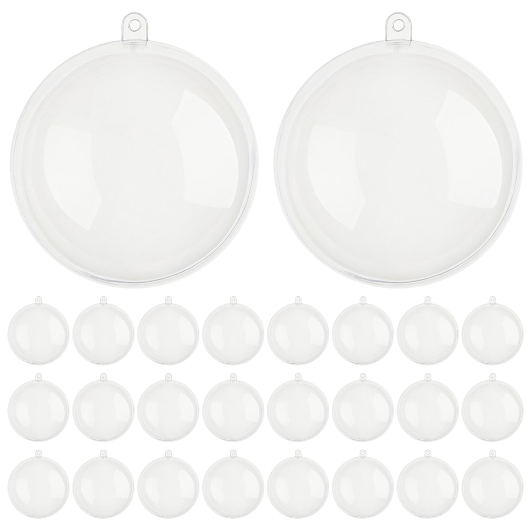 Boules de noël rechargeables en plastique transparent 3 pouces pour fête