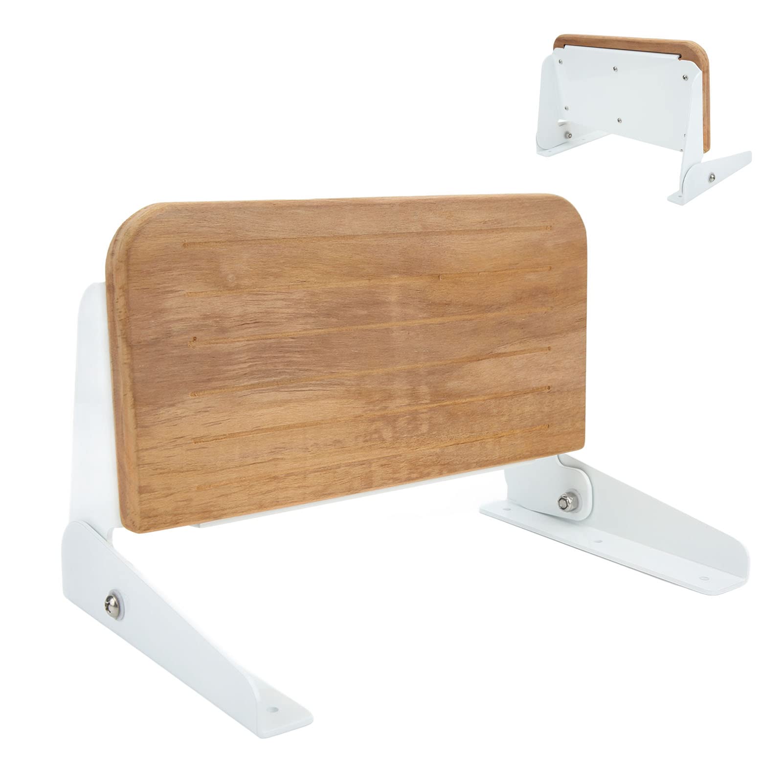 BRRNOO Ducha Plegable de Madera de Teca Montada en la Pared, Diseño de Grado Marino, Ideal para Yates, Casas Rodantes, Baños
