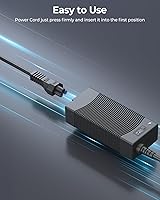 Vista 3 de MUNBYN Cable de alimentación, cable negro de 3 puntas, cable de alimentación de 3.8 pies de repuesto para impresoras térmicas 130B, 129B y 941B